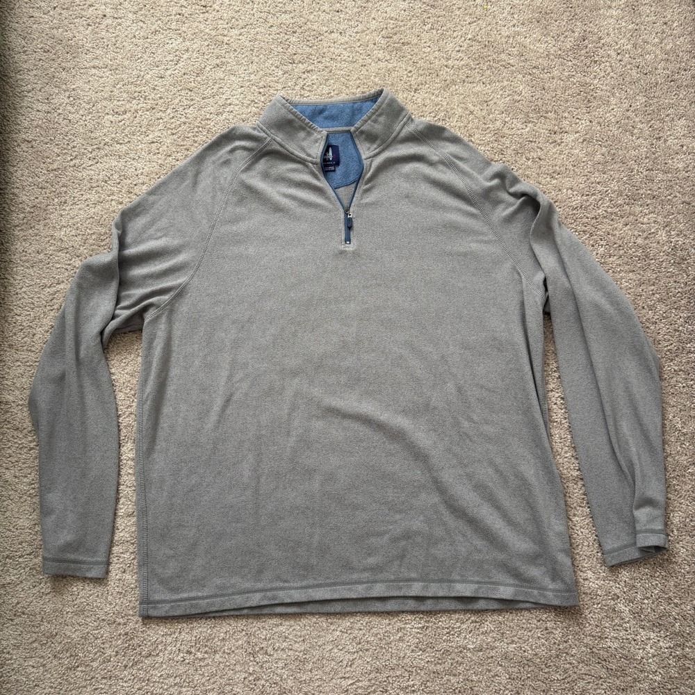 Johnnie-O Mens Quarry Grey Quarter Zip Pullover Sweater JMKO1860 XXL